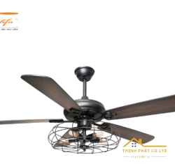 QUẠT TRẦN 5 CÁNH GỖ ĐÈN KHUNG CỔ ĐIỂN - QVIFA-07