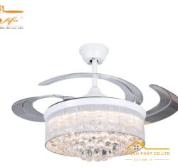 QUẠT TRẦN GIẤU CÁNH ĐÈN PHA LÊ - QVIFA-09-24