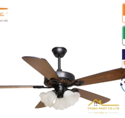 QUẠT TRẦN 5 CÁNH GỖ ĐÈN CỔ ĐIỂN - QVIFA-108