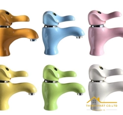 VÒI LAVABO NÓNG LẠNH ĐỒNG THAU PHỦ SỨ CHO BÉ YÊU HÌNH CON VOI 1616V