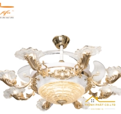 QUẠT TRẦN GIẤU CÁNH ĐÈN CHÙM PHA LÊ SANG TRỌNG - QVIFA-24