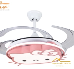 QUẠT TRẦN PHÒNG NGỦ GIẤU CÁNH HELLO KITTY CHO BÉ - QVIFA-25-21