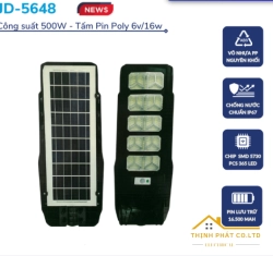 ĐÈN ĐƯỜNG NĂNG LƯỢNG MẶT TRỜI LIỀN THỂ 500W JINDIAN JD-5648