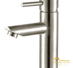 VÒI LAVABO NÓNG LẠNH INOX SUS 304 THÂN TRÒN 18CM MÃ 717