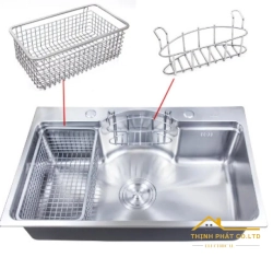 CHẬU RỬA CHÉN 1 HỘC KHUYẾT GIỮA INOX SUS 304 MÃ 7546K