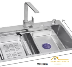 CHẬU RỬA CHÉN 1 HỘC INOX SUS 304 MÃ 9046T