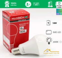 ĐÈN LED BULB TRÒN 18W E27 MAXBEN BE27-MB-A80-18