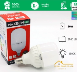 ĐÈN LED BULB TRỤ 20W E27 MAXBEN BE27-MB127-20