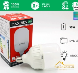ĐÈN LED BULB TRỤ 30W E27 MAXBEN BE27-MB127-30