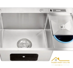 CHẬU RỬA CHÉN 2 HỘ ĐỀU, KÈM DẮT DAO THỚT VÀ HỐ RÁC 100X48CM MÃ C28