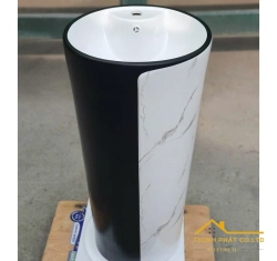 LAVABO TRỤ ĐỨNG TRÒN ĐEN TRẮNG VÂN MÂY SA5136