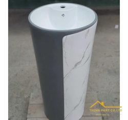 LAVABO TRỤ ĐỨNG TRÒN XÁM TRẮNG VÂN MÂY SA5137