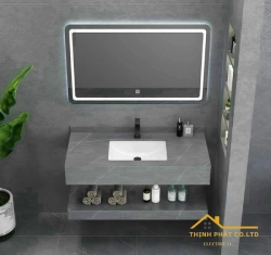 BÀN ĐÁ LAVABO 2 TẦNG CHỐNG TRẦY MÀU XÁM SABD72