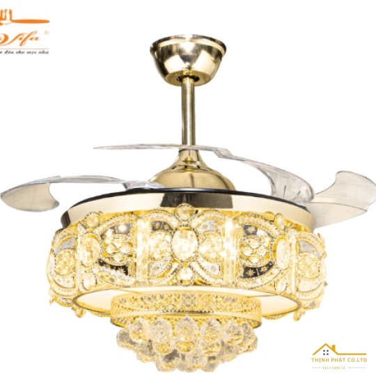 QUẠT TRẦN GIẤU CÁNH ĐÈN PHA LÊ - QVIFA-02-23
