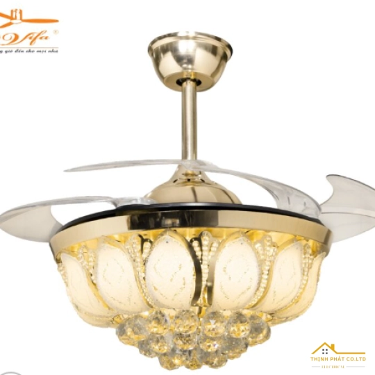 QUẠT TRẦN GIẤU CÁNH ĐÈN PHA LÊ - QVIFA-03-23
