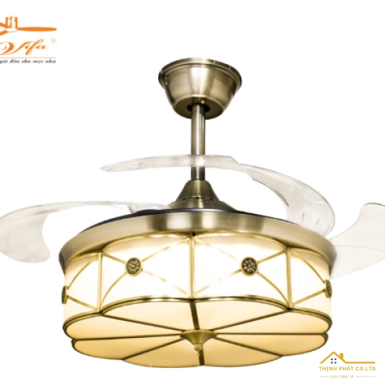 QUẠT TRẦN GIẤU CÁNH ĐÈN CỔ ĐIỂN - QVIFA-08