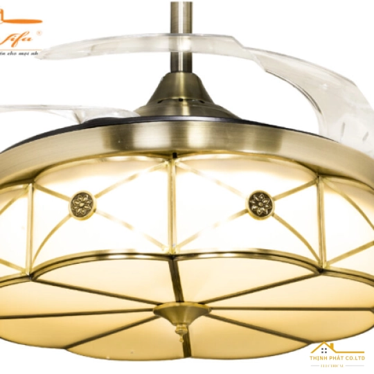 QUẠT TRẦN GIẤU CÁNH ĐÈN CỔ ĐIỂN - QVIFA-08
