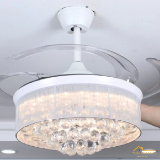 QUẠT TRẦN GIẤU CÁNH ĐÈN PHA LÊ - QVIFA-09-24