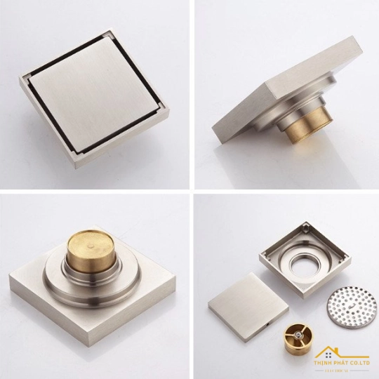 PHỄU THOÁT SÀN CAO CẤP LR-11M MÀU ĐỒNG THAU MỜ
