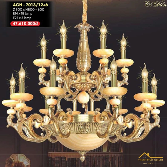 ĐÈN CHÙM CỔ ĐIỂN ÂU VIỆT ACN-7013/12+6
