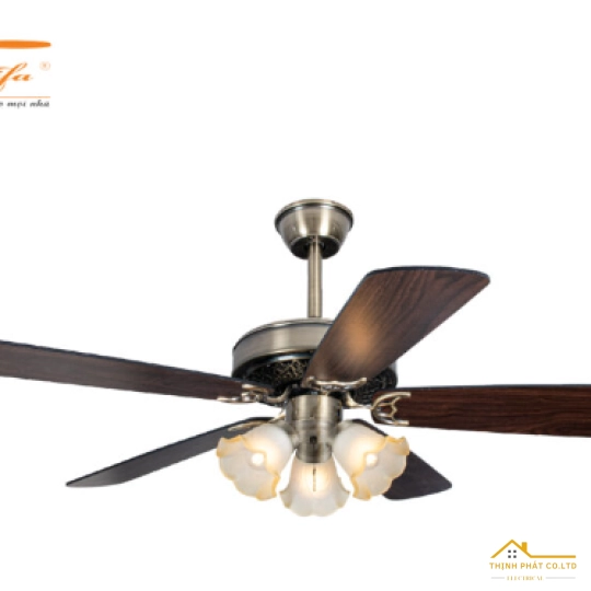 QUẠT TRẦN 5 CÁNH GỖ ĐÈN CỔ ĐIỂN - QVIFA-101