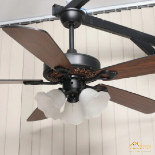 QUẠT TRẦN 5 CÁNH GỖ ĐÈN CỔ ĐIỂN - QVIFA-108