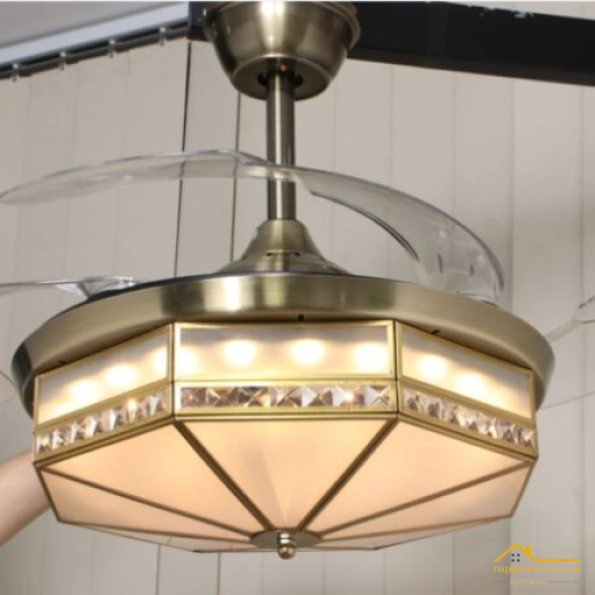 QUẠT TRẦN GIẤU CÁNH ĐÈN CỔ ĐIỂN - QVIFA-11