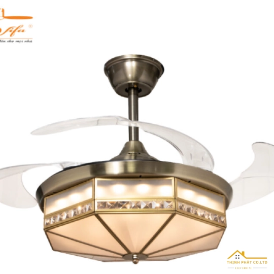 QUẠT TRẦN GIẤU CÁNH ĐÈN CỔ ĐIỂN - QVIFA-11