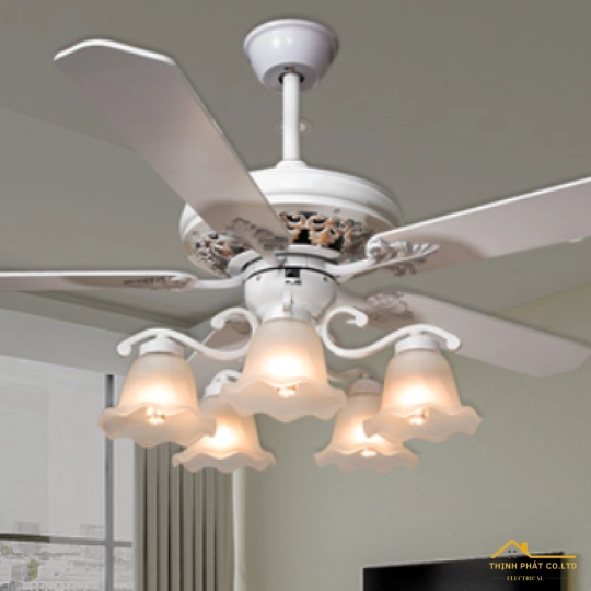 QUẠT TRẦN 5 CÁNH ĐÈN CỔ ĐIỂN - QVIFA-12