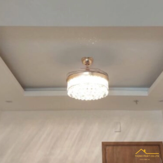 QUẠT TRẦN GIẤU CÁNH ĐÈN PHA LÊ - QVIFA-19
