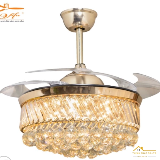 QUẠT TRẦN GIẤU CÁNH ĐÈN PHA LÊ - QVIFA-19
