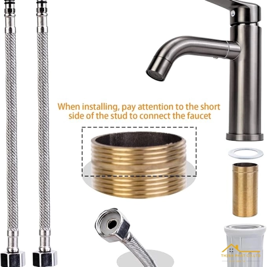 VÒI LAVABO NÓNG LẠNH INOX SUS 304 SƠN TĨNH ĐIỆN XÁM XOAY 360 ĐỘ MÃ 2013