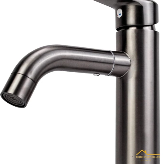 VÒI LAVABO NÓNG LẠNH INOX SUS 304 SƠN TĨNH ĐIỆN XÁM XOAY 360 ĐỘ MÃ 2013
