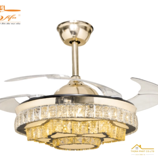 QUẠT TRẦN GIẤU CÁNH ĐÈN PHA LÊ - QVIFA-23