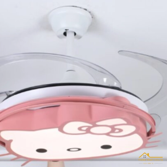 QUẠT TRẦN PHÒNG NGỦ GIẤU CÁNH HELLO KITTY CHO BÉ - QVIFA-25-21