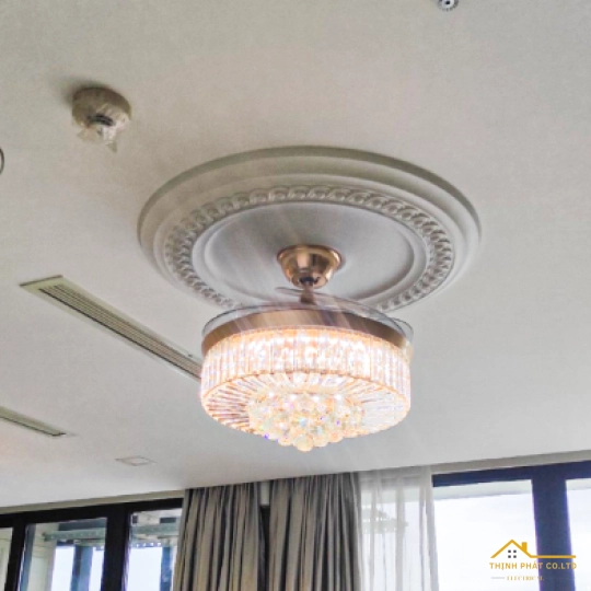 QUẠT TRẦN GIẤU CÁNH ĐÈN PHA LÊ - QVIFA-27