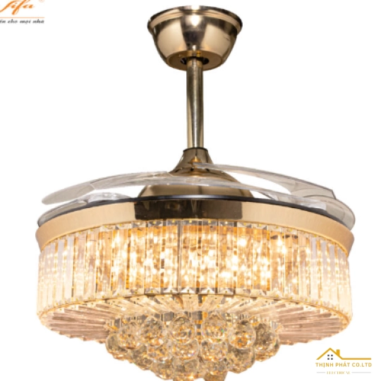 QUẠT TRẦN GIẤU CÁNH ĐÈN PHA LÊ - QVIFA-27