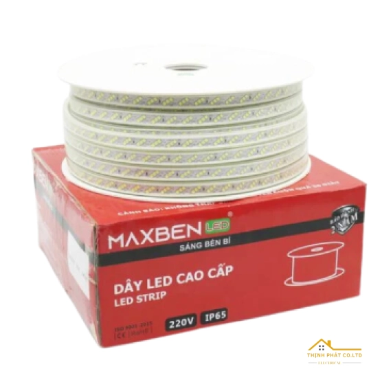ĐÈN LED DÂY 220V 3 HÀNG BÓNG LED 2835 8W/M - MAXBEN - LD3-MB-2835-180b