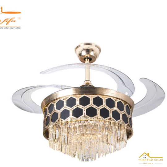 QUẠT TRẦN GIẤU CÁNH ĐÈN PHA LÊ - QVIFA-31-24