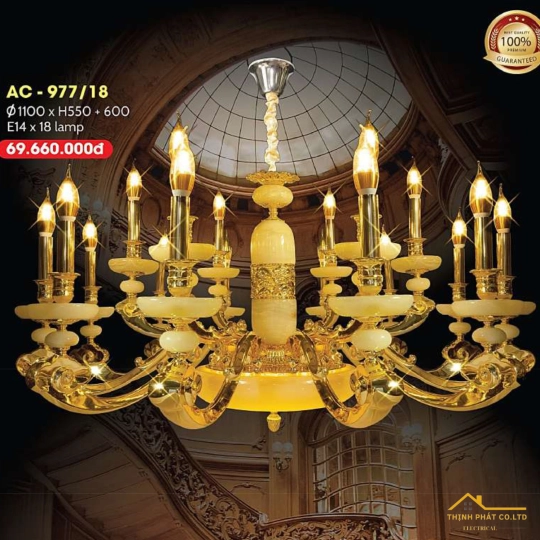 ĐÈN CHÙM CỔ ĐIỂN ÂU VIỆT AC-977/18