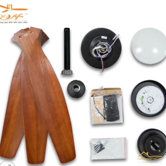ĐÈN QUẠT TRẦN CÁNH GỖ QVIFA - 42