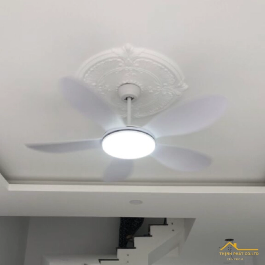 ĐÈN QUẠT TRẦN CÁNH NHỰA MẶT TRỜI TRẮNG - QVIFA - 54