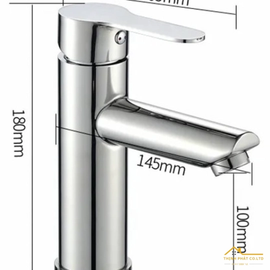 VÒI LAVABO NÓNG LẠNH INOX SUS 304 MẠ CROME THÂN TRÒN 18CM MÃ 717B