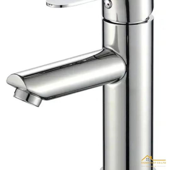 VÒI LAVABO NÓNG LẠNH INOX SUS 304 MẠ CROME THÂN TRÒN 18CM MÃ 717B