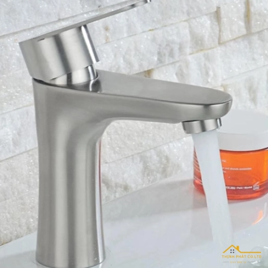 VÒI LAVABO NÓNG LẠNH INOX 304 16CM MÃ 718