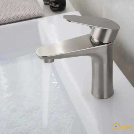 VÒI LAVABO NÓNG LẠNH INOX 304 16CM MÃ 718