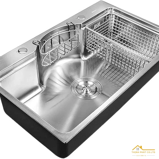 CHẬU RỬA CHÉN 1 HỘC KHUYẾT GIỮA INOX SUS 304 MÃ 7546K
