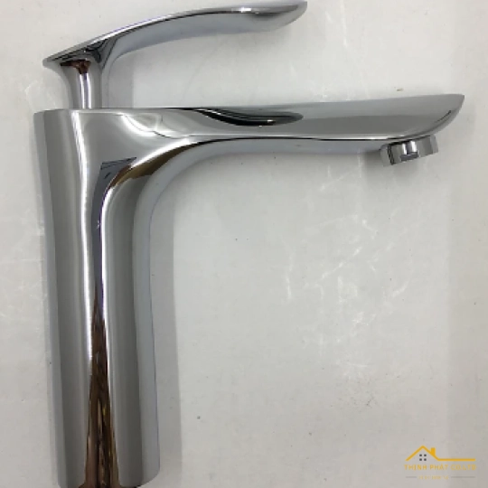 VÒI LAVABO NÓNG LẠNH ĐỒNG THAU MẠ CROME TAY CHIẾC LÁ 18CM MÃ 768