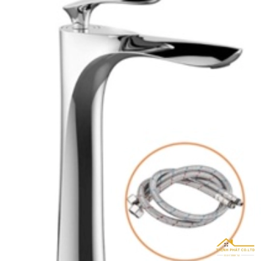 VÒI LAVABO NÓNG LẠNH ĐỒNG THAU MẠ CROME TAY CHIẾC LÁ 30CM MÃ 768T3