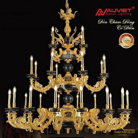 ĐÈN CHÙM CỔ ĐIỂN ÂU VIỆT ACL-F8886/16+8+4